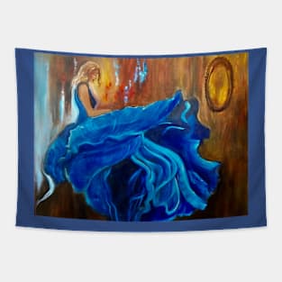 Girl in a Blue Gown Tapestry