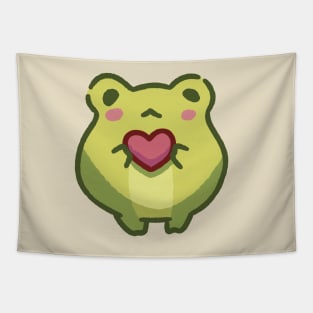 Cute frog with heart Tapestry