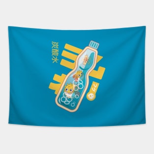 Blowfish Soda Bottle Tapestry