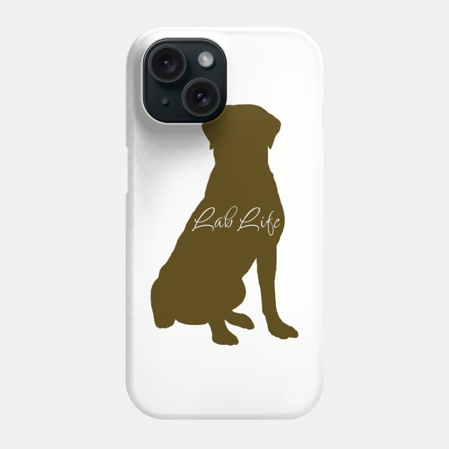 Lab Life Chocolate Labrador Sitting Phone Case by TrapperWeasel