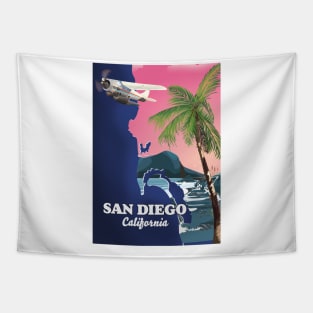 San Diego california map Tapestry