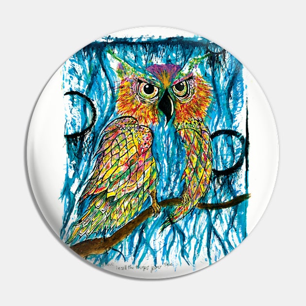 Abstract Owl Pin by RecklessDesign01