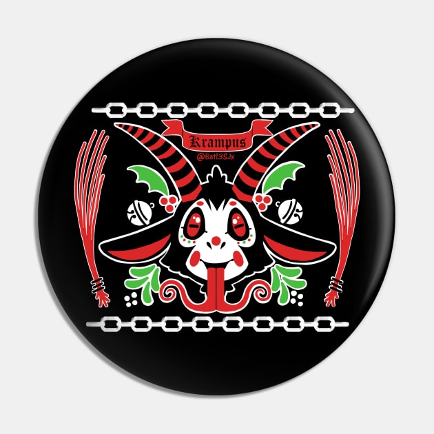 Krampus Ugly Xmas Sweater Style Pin by Bat13SJx