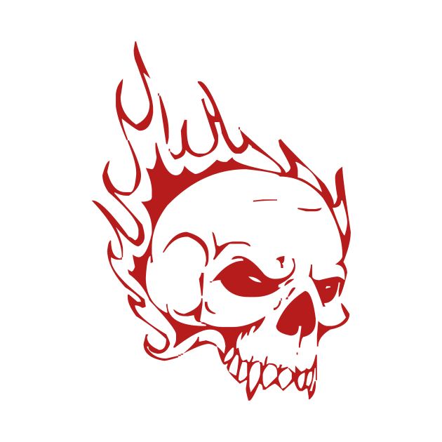 Vampire Skull in Flames by Salaar Design Hub