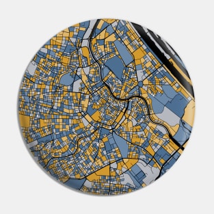Vienna Map Pattern in Blue & Gold Pin