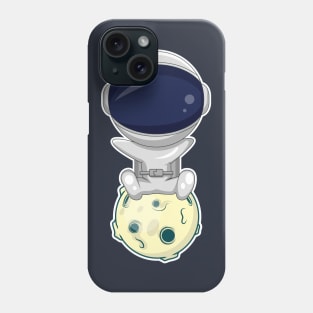 astronaut and moon Phone Case