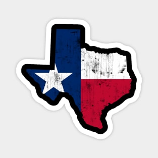 Texas Flag Map Texan Vintage Distressed Fade Magnet