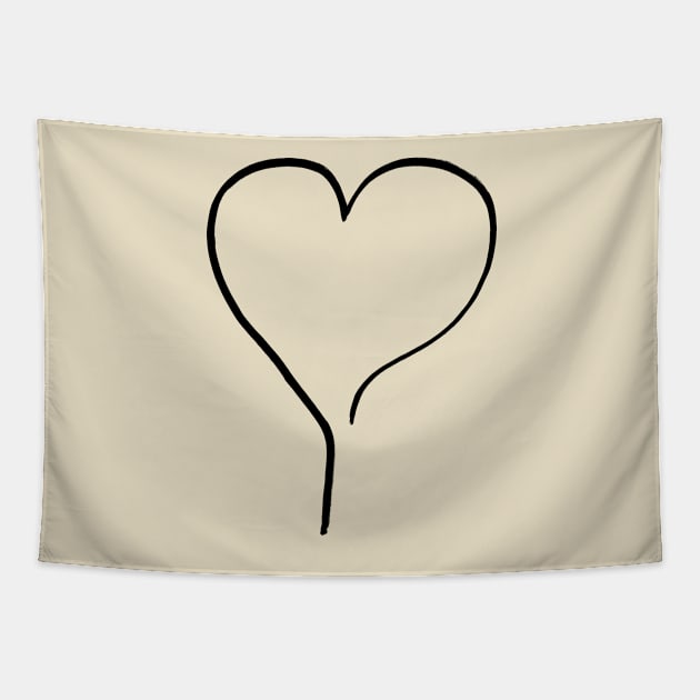 My Heart on the right line  - Oneliner Tapestry by Motiondust