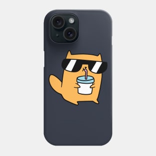 Cool Cat Drinking a Shake Phone Case