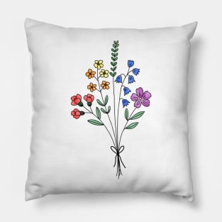 Subtle pride flower bouquet Pillow