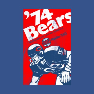 Chicago Bears 1974  --- Vintage Faded Look Design T-Shirt