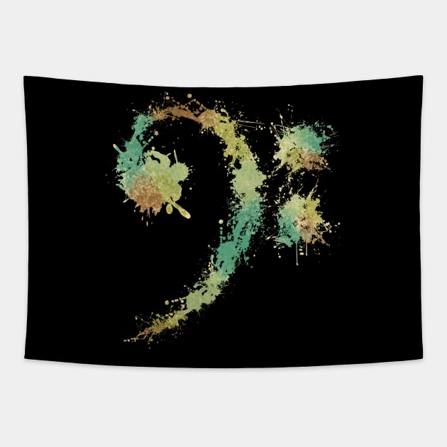 Bass Clef Retro - Cool Funny Music Lovers Gift Tapestry by DnB