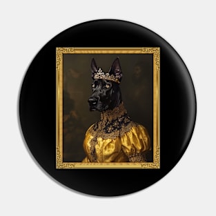 Medieval Elegance: Black Great Dane Princess (Framed) Pin