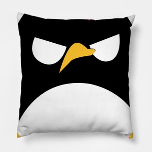 Minimalist Cute Angry Penguin Shirt Pillow
