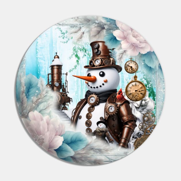 Snowman in Time! Steampunk Snowman Brings Winter Wonderland to Life Pin by Nicky2342