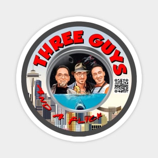 3 Guys and a Flick Logo with QR Code Magnet