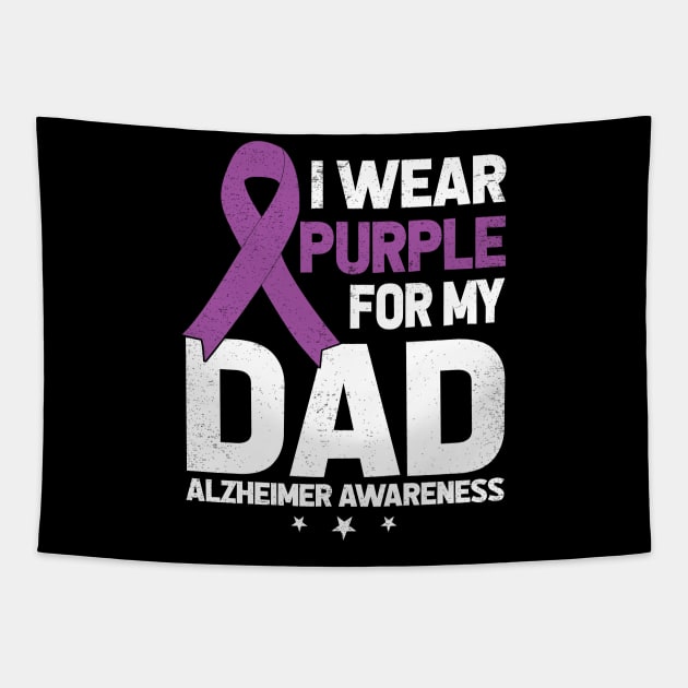 I wear purple for my dad alzheimer awareness Tapestry by blacks store