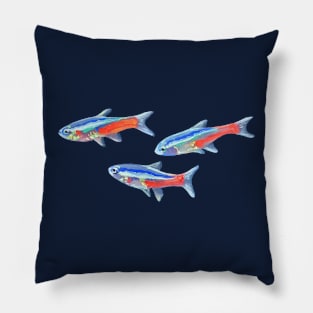 Neon tetra fish Pillow