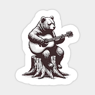 Bear playing Guitar Magnet