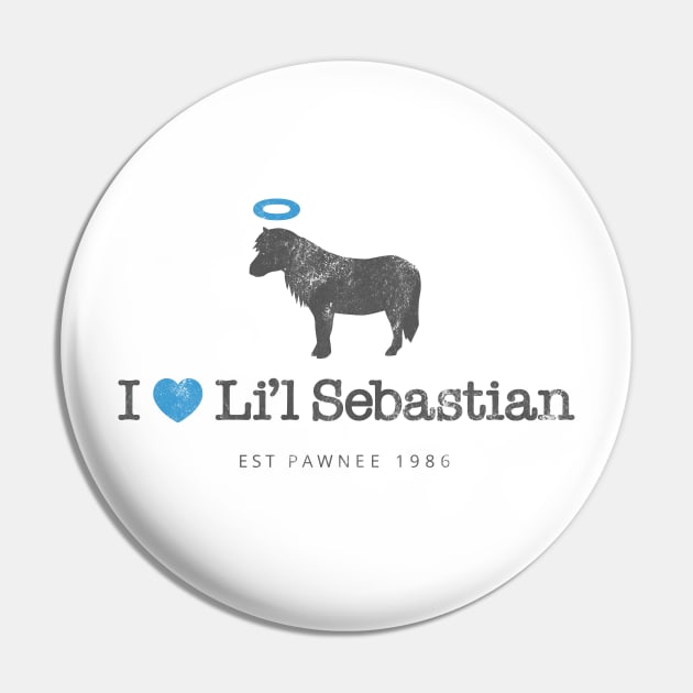 I Heart Li'l Sebastian (Gray) Pin by gabradoodle