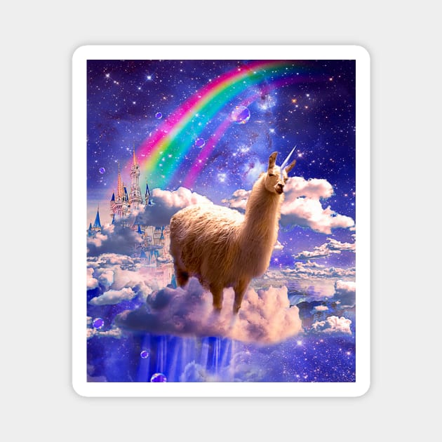 Rainbow Llama Unicorn - Llamacorn Magnet by Random Galaxy