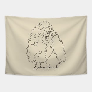 Embrace The Curls - line drawing Tapestry