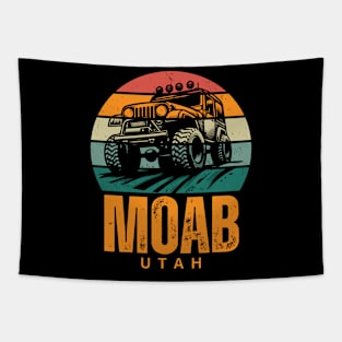 Moab Utah Jeep Vintage Sunset Tapestry