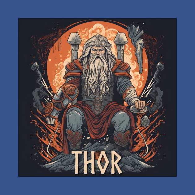 Thor Thunder God Norse Mythology Asgardians by Grassroots Green