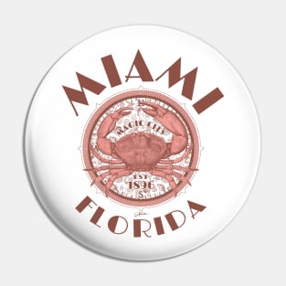 Miami, Florida, with Stone Crab on Wind Rose Pin