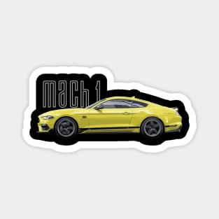 MACH 1 Mustang GT 5.0L V8 Performance Car Grabber Yellow Magnet