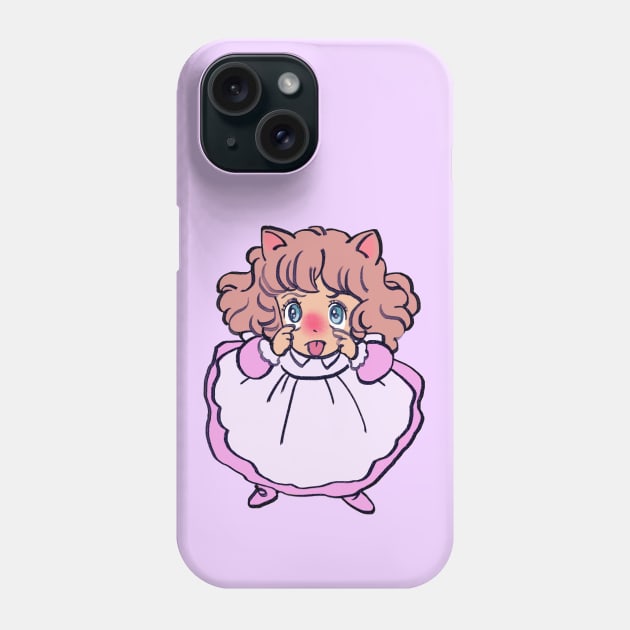 I draw chibi neko making funny face / the star of cottonland Phone Case by mudwizard