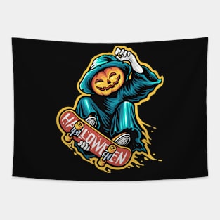 Awesome Skateboarding Grim Reaper Tapestry