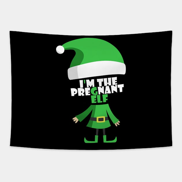 I'm The Pregnant Elf Family Funny Christmas Gift Tapestry by Trendy_Designs