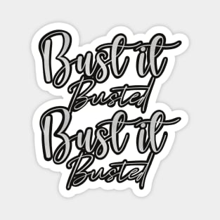 Bust it, Busted, Bust it, Busted in black and white Magnet