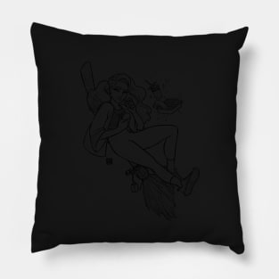 Double-double, toil and trouble (line) Pillow