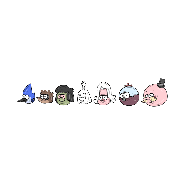 Regular Show Headshots Main Cast by surfinggiraffecomics