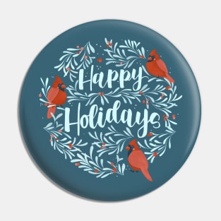 Happy Holiday Cardinals Pin