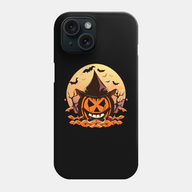 Pumpkin-Lit Spooky Halloween Night Phone Case by Mas Design
