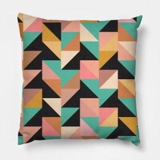 Geometric Shapes - Boho Vibes No.001 / Cozy, Vintage, Summery Shades Pillow