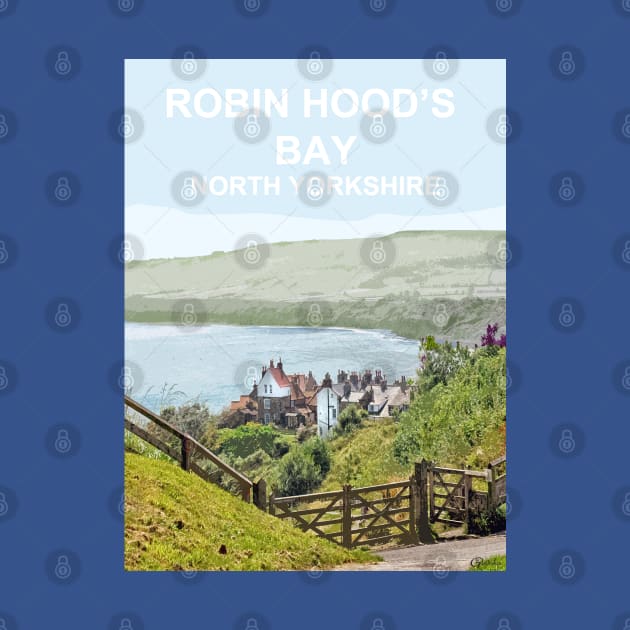 Robin Hoods Bay, North Yorkshire. Travel poster by BarbaraGlebska