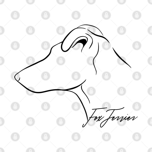 Proud Fox Terrier profile dog lover gift by wilsigns