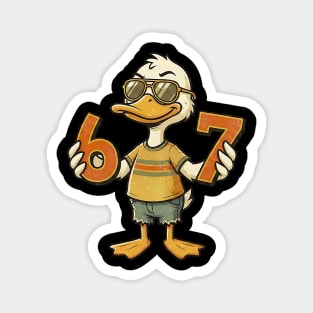 67 Meme Cute Duck 6 7 Funny Six Seven Magnet