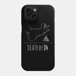 Death by D4 - rainbow & white - LGBTQ+ ttrpg dice Phone Case