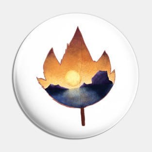 Ocean Sunset Leaf Pin