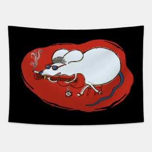 Retro Happy Chinese New Year Rat Tapestry