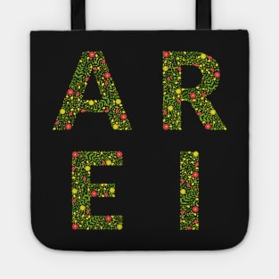 Green Floral Monogram Tote