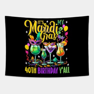 It's My Mardi Gras Birthday Y'all Shirt, Mardi Gras Carnival Birthday Boy Shirt, New Orleans Beads Birthday Gift , Fleur-de-lis Nola Costume Tapestry