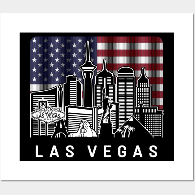 City of Las Vegas Skyline Graphic T-shirt - Las Vegas Nevada - Posters and  Art Prints