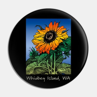 Whidbey Island Washington Sunflower Garden Art Pin