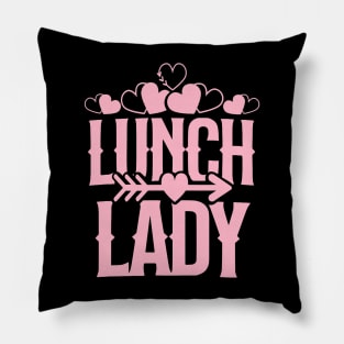 Lunch lady valentines day love heart design school Pillow